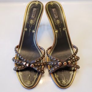 Prada Studded Heeled Sandals